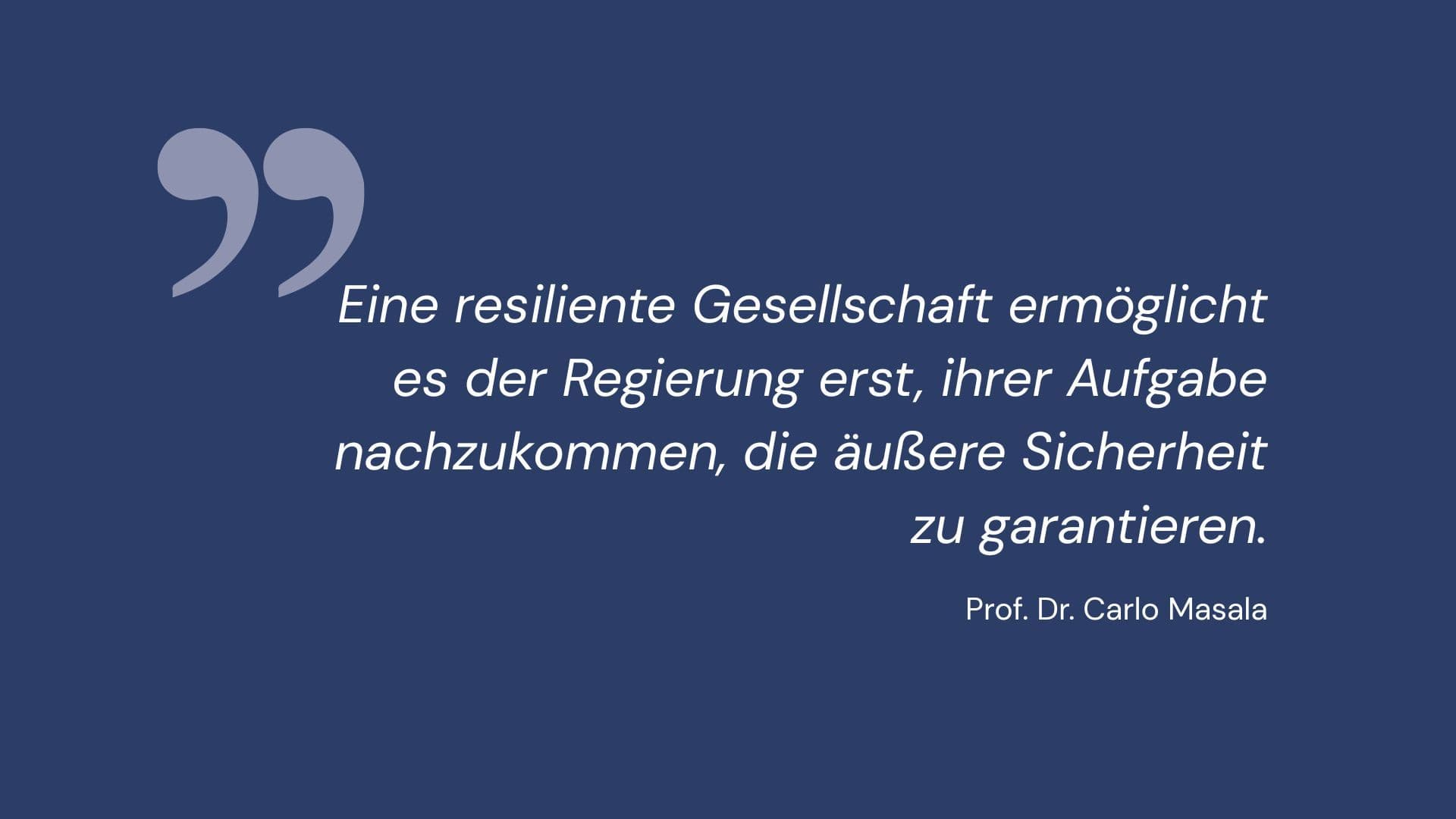 Halb im Frieden oder fast im Krieg? Wir brauchen gesellschaftliche Resilienz. Analyse von Prof. Dr. Carlo Masala