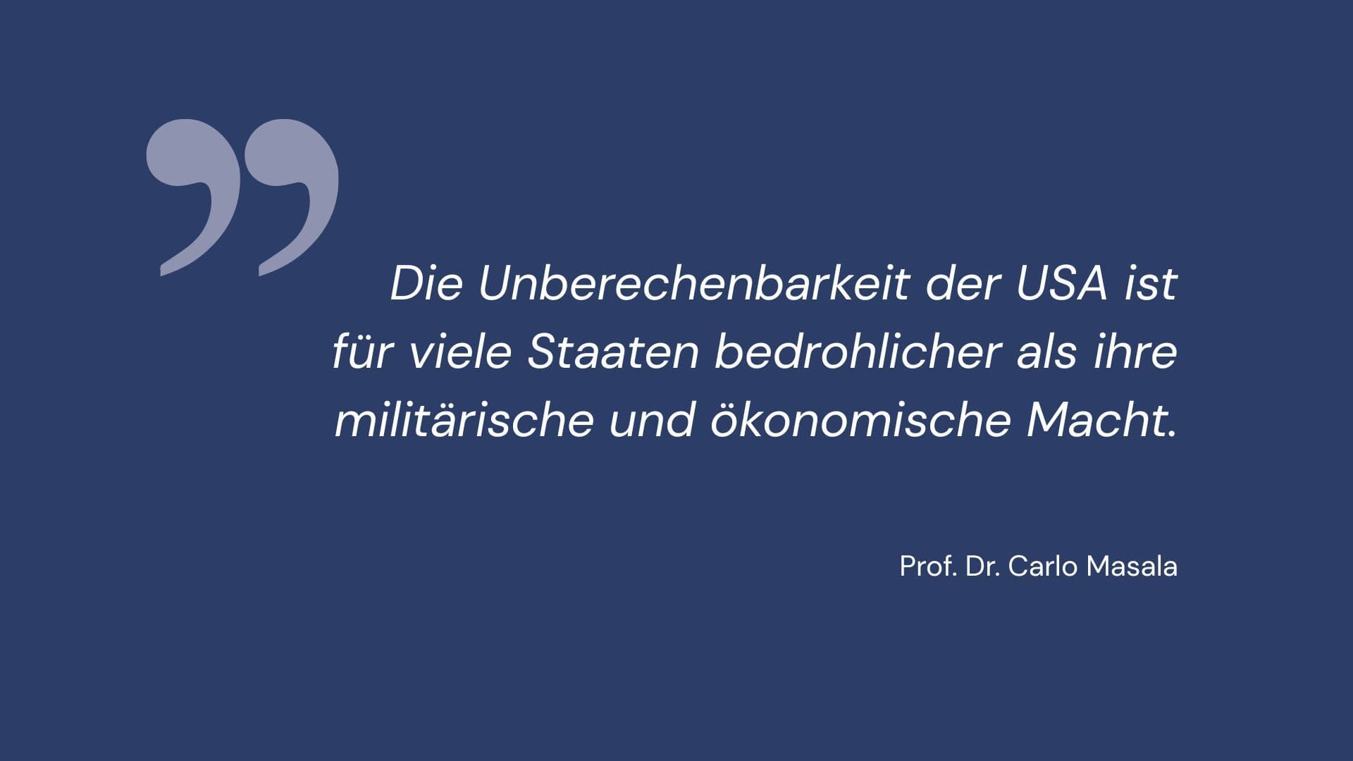 „Die Zeit der Monster“ – US-Zölle und die neue Welt der Allianzen. Analyse von Prof. Dr. Carlo Masala